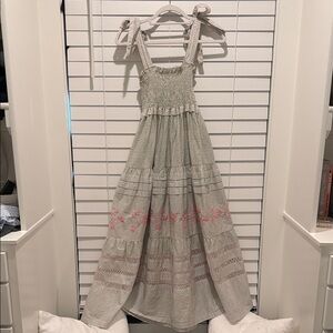 Mi Golondrina Valeria Dress green/pink floral Size Medium